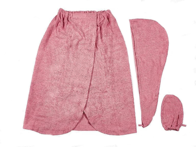 Для сауны Парео Чалма Варежка ЛАКАСА 100%хлопок цикламен_Каталог-v2_MIRTECK